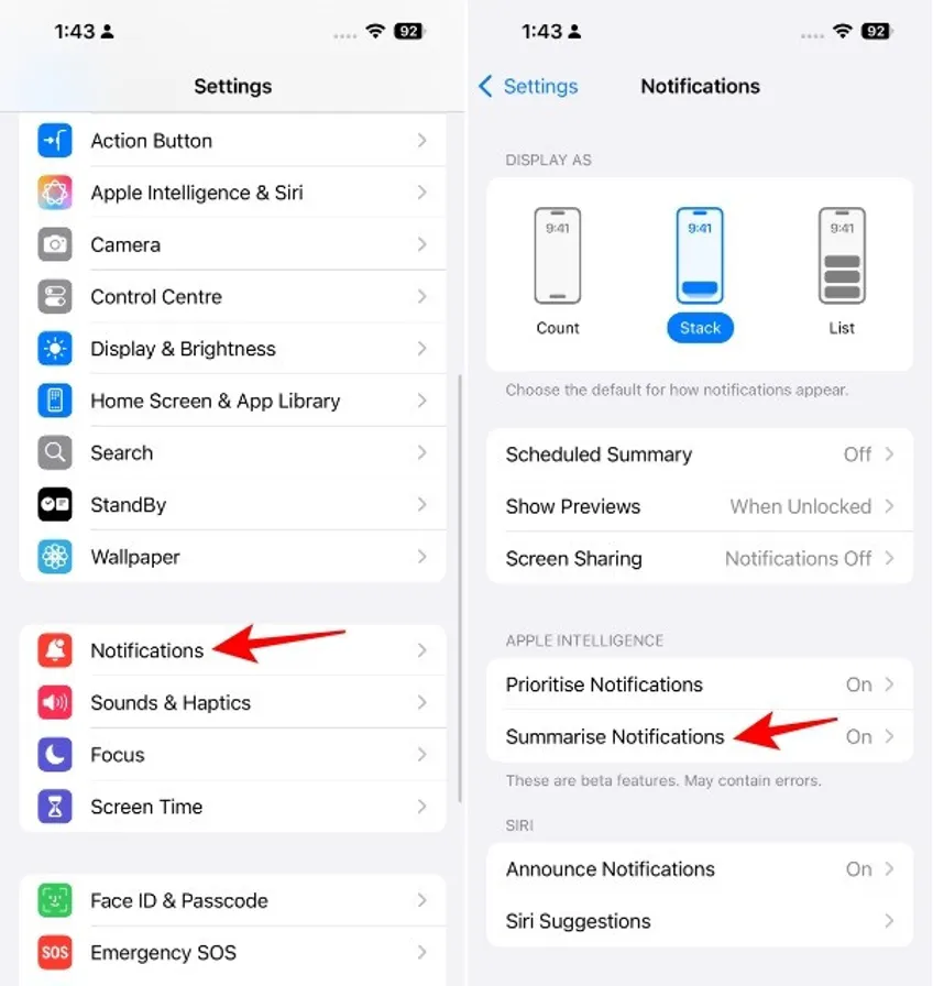 iPhone&rsquo;da bildirim &ouml;zeti nasıl kapatılır? Apple Intelligence&rsquo;ın yeni &ouml;zelliğini devre dışı bırakın