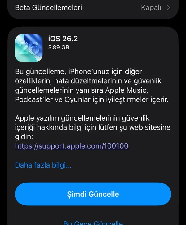 iPhone’lara büyük güncelleme: iOS 26.2 yayınlandı! Alarmdan güvenliğe kritik değişiklikler geldi