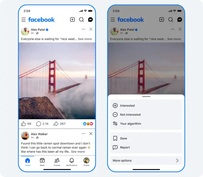 Facebook'dan yeni algoritma kontrolü: Artık kendi ilgi alanınızı seçebileceksiniz